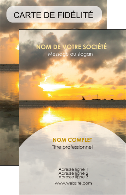 modele carte de visite sejours couche de soleil plage ile MIDBE40043
