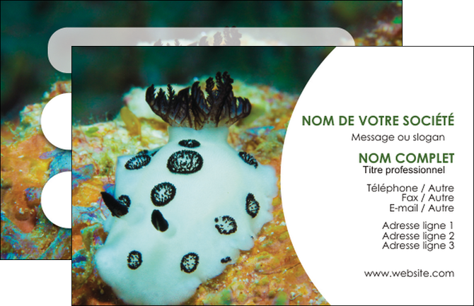 creation graphique en ligne carte de visite animal poisson sous marine nature MIDBE40173