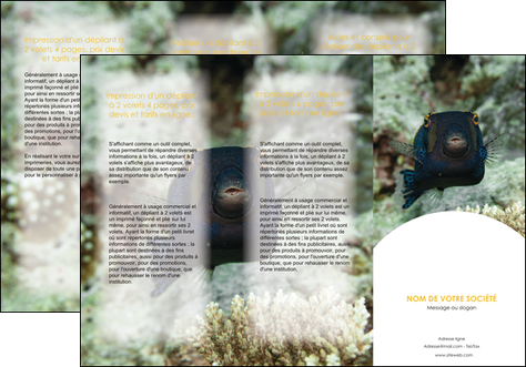 creation graphique en ligne depliant 3 volets  6 pages  animal poisson sous marine nature MIDBE40205
