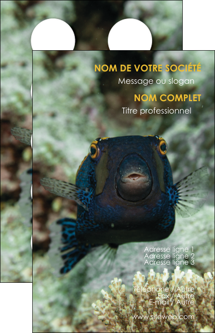 maquette en ligne a personnaliser carte de visite animal poisson sous marine nature MIDBE40215