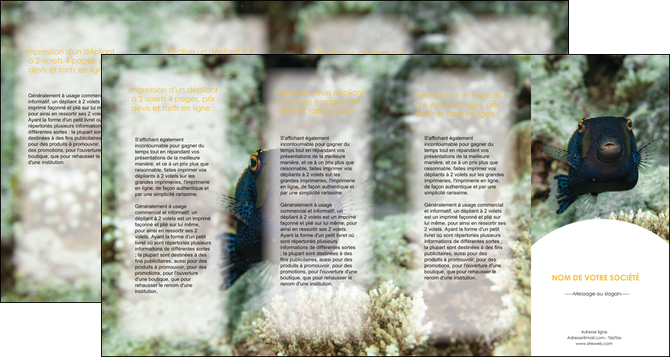 personnaliser modele de depliant 4 volets  8 pages  animal poisson sous marine nature MIDBE40217