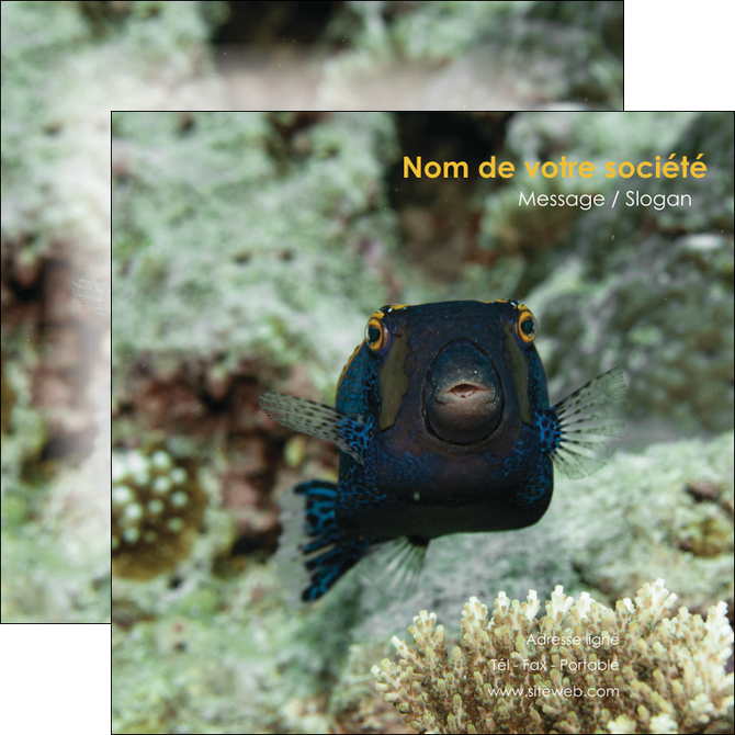 maquette en ligne a personnaliser flyers animal poisson sous marine nature MIDBE40223