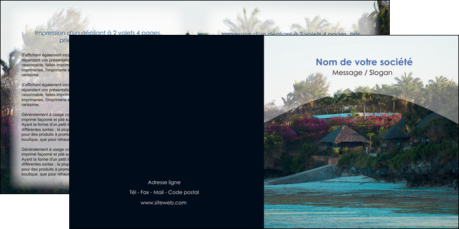 modele en ligne depliant 2 volets  4 pages  agence immobiliere maison sur plage immobilier immobilier de luxe MID40263
