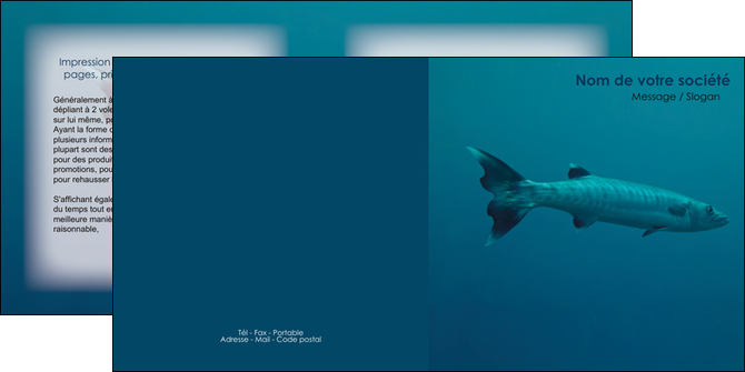 imprimerie depliant 2 volets  4 pages  animal poisson plongee nature MIDBE40369
