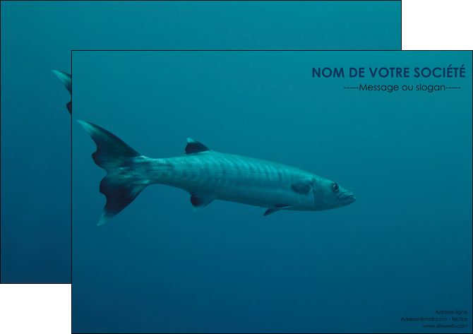 creation graphique en ligne affiche animal poisson plongee nature MIDBE40385