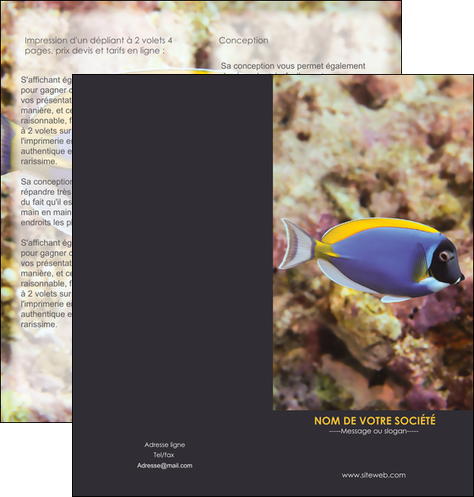 faire modele a imprimer depliant 2 volets  4 pages  chasse et peche poisson poissonnerie poissonnier MIDBE40431
