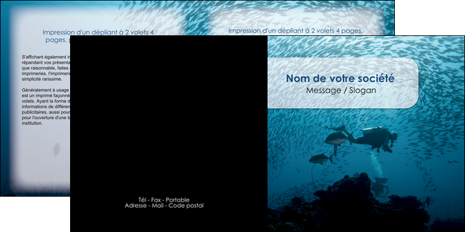 cree depliant 2 volets  4 pages  plongee  plongee plongee sous  marine plongeurs MIDBE40527