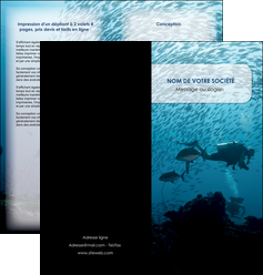 realiser depliant 2 volets  4 pages  plongee  plongee plongee sous  marine plongeurs MIDBE40529