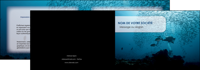 maquette en ligne a personnaliser depliant 2 volets  4 pages  plongee  plongee plongee sous  marine plongeurs MIDBE40543