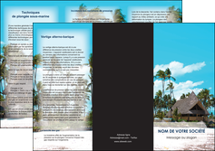 personnaliser modele de depliant 3 volets  6 pages  agence immobiliere maison maison sur la plage lotissement MID40607