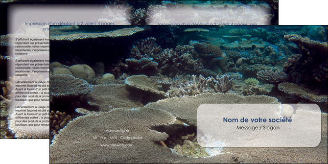 creer modele en ligne depliant 2 volets  4 pages  plongee  massif de corail mer nature MIDBE40633