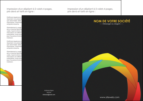 modele depliant 2 volets  4 pages  peinture arc en ciel decale MFLUOO40995