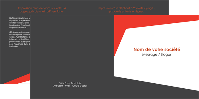 realiser depliant 2 volets  4 pages  rouge noir moderne MIF41855