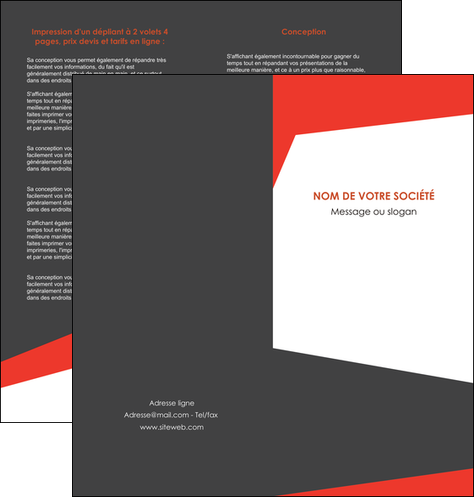 creer modele en ligne depliant 2 volets  4 pages  rouge noir moderne MFLUOO41857