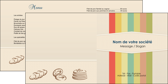 creation graphique en ligne depliant 2 volets  4 pages  boulangerie boulangerie ancien nature MLIG41919