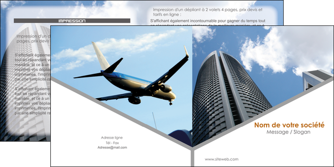 creer modele en ligne depliant 2 volets  4 pages  agence immobiliere immeuble gratte ciel immobilier MID42561