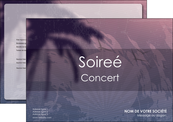 personnaliser modele de set de table soiree concert show MIDBE42751