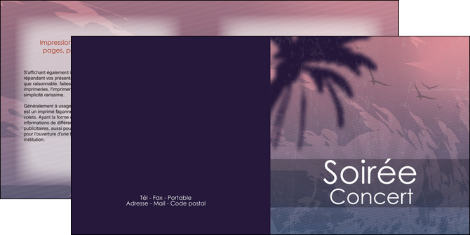 creation graphique en ligne depliant 2 volets  4 pages  soiree concert show MIDBE42755