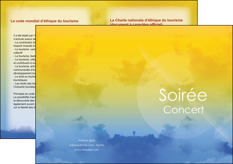 maquette en ligne a personnaliser depliant 2 volets  4 pages  soiree concert show MIDBE42781