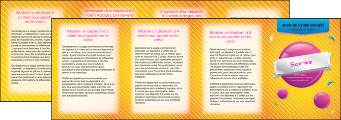 cree depliant 4 volets  8 pages  soiree evenement rayure MLIG43337