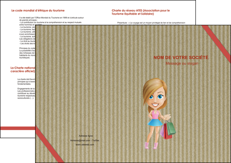 exemple depliant 2 volets  4 pages  vetements et accessoires shopping emplette fille MLIGLU43599