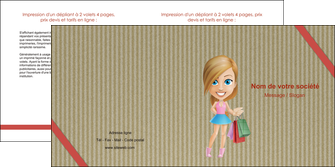 faire depliant 2 volets  4 pages  vetements et accessoires shopping emplette fille MLIGLU43611