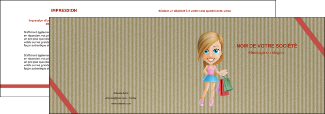 maquette en ligne a personnaliser depliant 2 volets  4 pages  vetements et accessoires shopping emplette fille MLIGLU43625