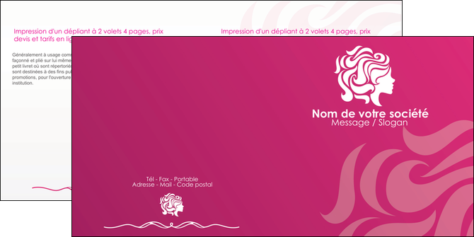 faire depliant 2 volets  4 pages  centre esthetique  coiffure salon salon de coiffure MFLUOO44439