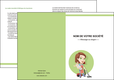 imprimer depliant 2 volets  4 pages  agence de placement  femme de menage employe de maison nenene MFLUOO44565