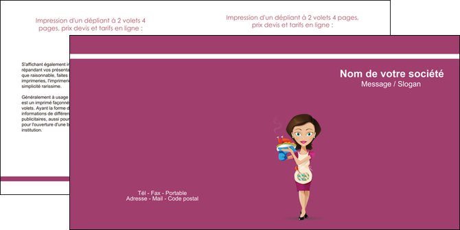 creation graphique en ligne depliant 2 volets  4 pages  bar et cafe et pub serveuse restaurant restaurateur MIDLU44861