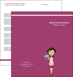 personnaliser modele de depliant 2 volets  4 pages  bar et cafe et pub serveuse restaurant restaurateur MIDLU44863