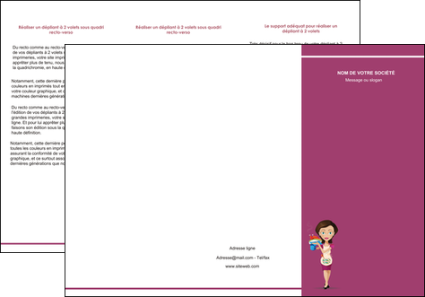 personnaliser modele de depliant 3 volets  6 pages  bar et cafe et pub serveuse restaurant restaurateur MIDLU44865