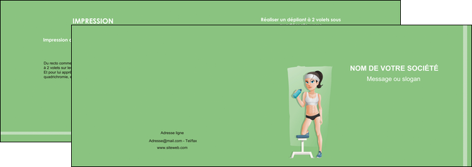 creer modele en ligne depliant 2 volets  4 pages  sport sport sportive salle de sport MLIGLU45205