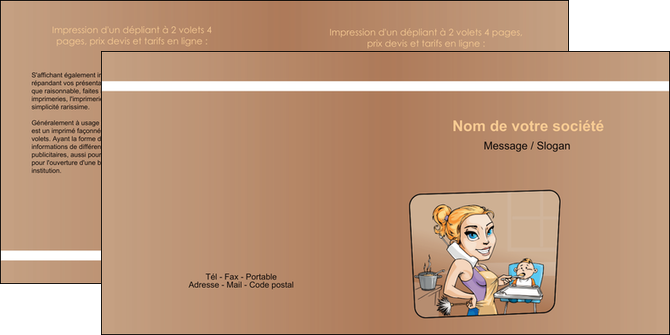 creer modele en ligne depliant 2 volets  4 pages  menagere femme femme au foyer MFLUOO45383