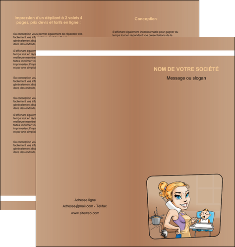 cree depliant 2 volets  4 pages  menagere femme femme au foyer MFLUOO45385