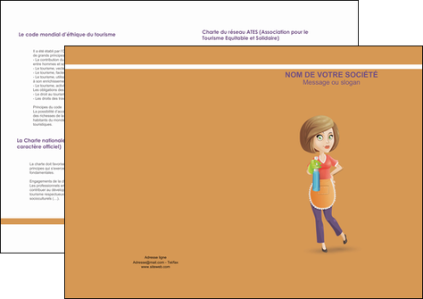 creer modele en ligne depliant 2 volets  4 pages  menagere femme femme au foyer MFLUOO45791