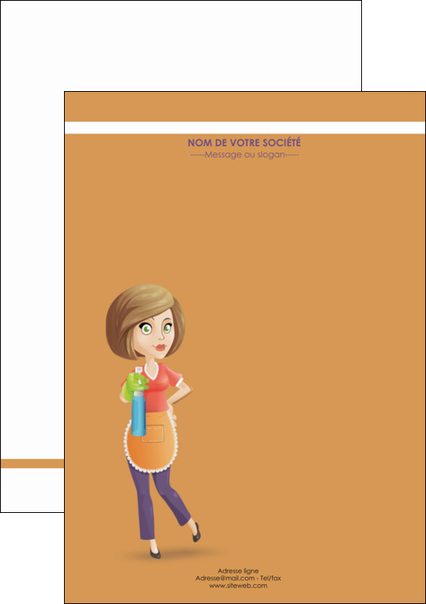 creation graphique en ligne affiche menagere femme femme au foyer MFLUOO45813