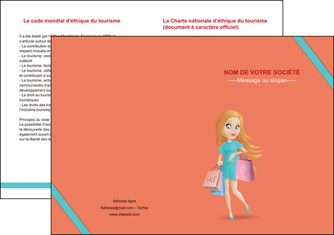 creer modele en ligne depliant 2 volets  4 pages  vetements et accessoires shopping magasin fille MIDBE46701