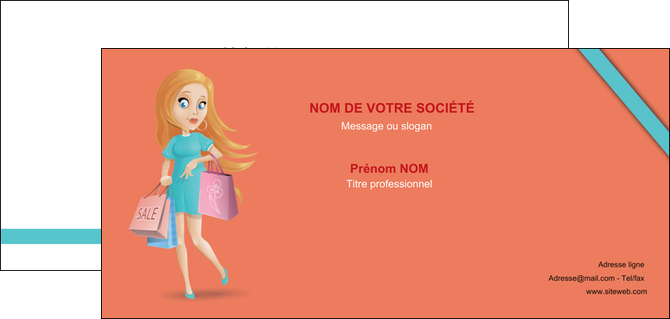 exemple carte de correspondance vetements et accessoires shopping magasin fille MIDBE46703