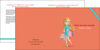 maquette en ligne a personnaliser depliant 2 volets  4 pages  vetements et accessoires shopping magasin fille MIDBE46711