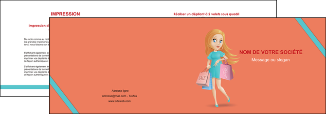 imprimerie depliant 2 volets  4 pages  vetements et accessoires shopping magasin fille MIDBE46723