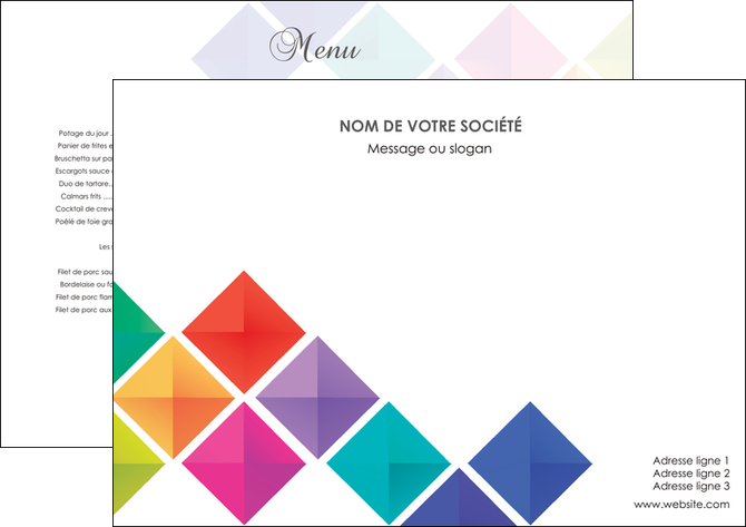 modele en ligne set de table arc en ciel cube colore MFLUOO51697