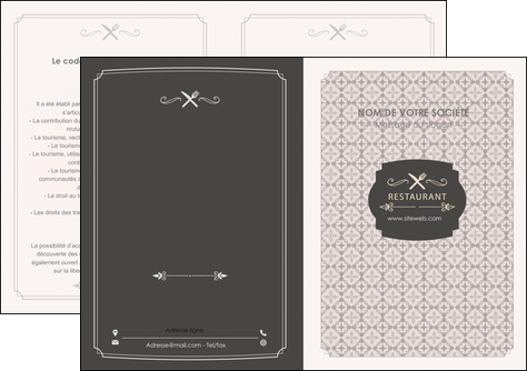 faire depliant 2 volets  4 pages  bar et cafe et pub restaurant restauration restaurateur MIDLU52667