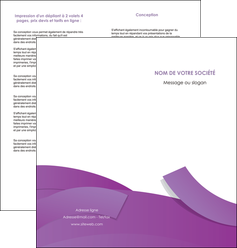 faire modele a imprimer depliant 2 volets  4 pages  violet fond violet violet pastel MIF56937