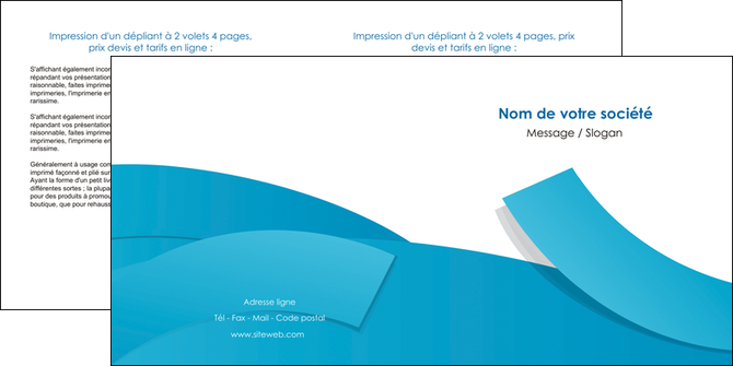 cree depliant 2 volets  4 pages  bleu bleu pastel fond bleu pastel MLGI57207