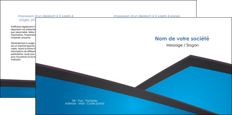 maquette en ligne a personnaliser depliant 2 volets  4 pages  bleu fond bleu couleurs froides MIF57877