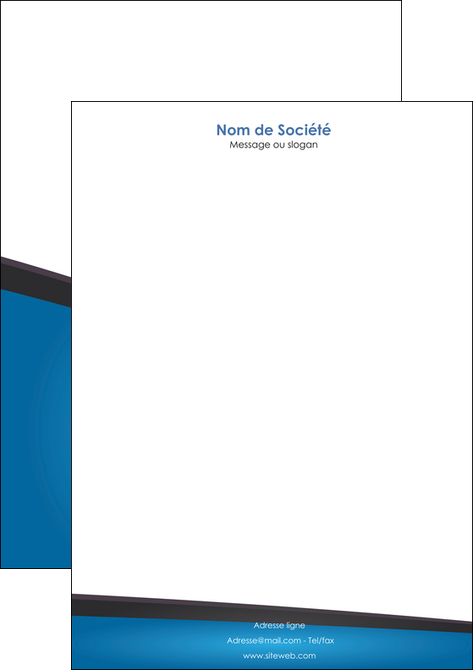 personnaliser modele de tete de lettre bleu fond bleu couleurs froides MFLUOO57879