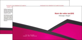 creer modele en ligne depliant 2 volets  4 pages  fuchsia gris fond fuchsia MIFLU57929