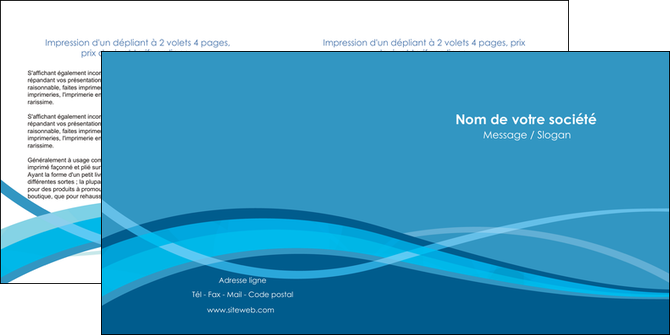 realiser depliant 2 volets  4 pages  bleu couleurs froides fond bleu MLGI58145