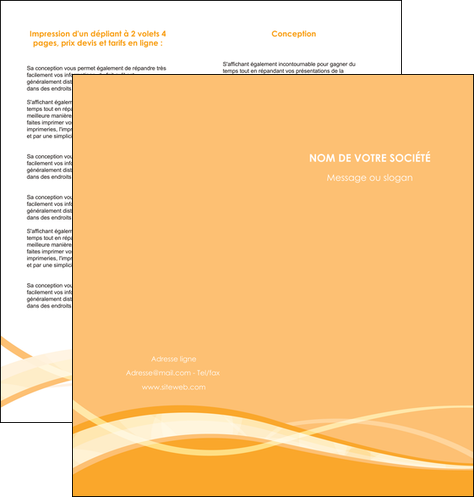 modele depliant 2 volets  4 pages  orange pastel fond pastel tendre MID58205